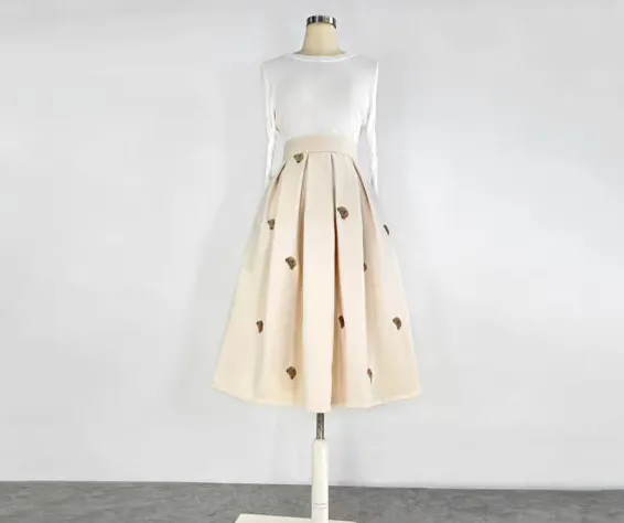 Simple Leisure Everyday Casual Embroidered Skirt
