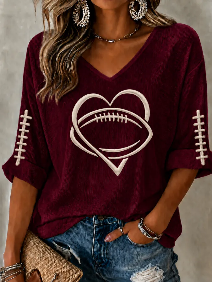 Women'S Football Fans Gameday Printed T-Shirt