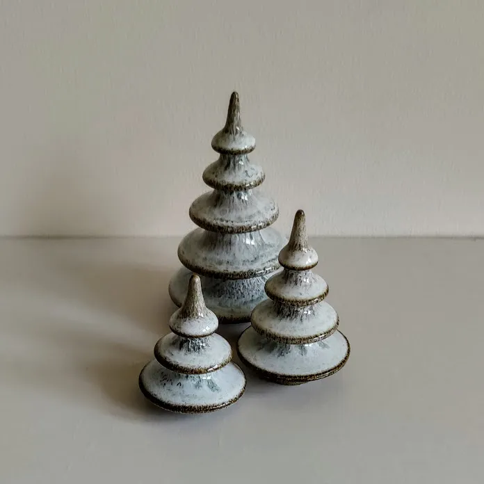 Recycled Clay Tree Ornament Set