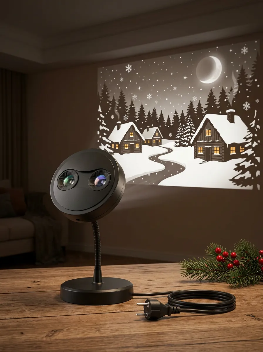Snowy Village Moon Christmas LED Light Projector