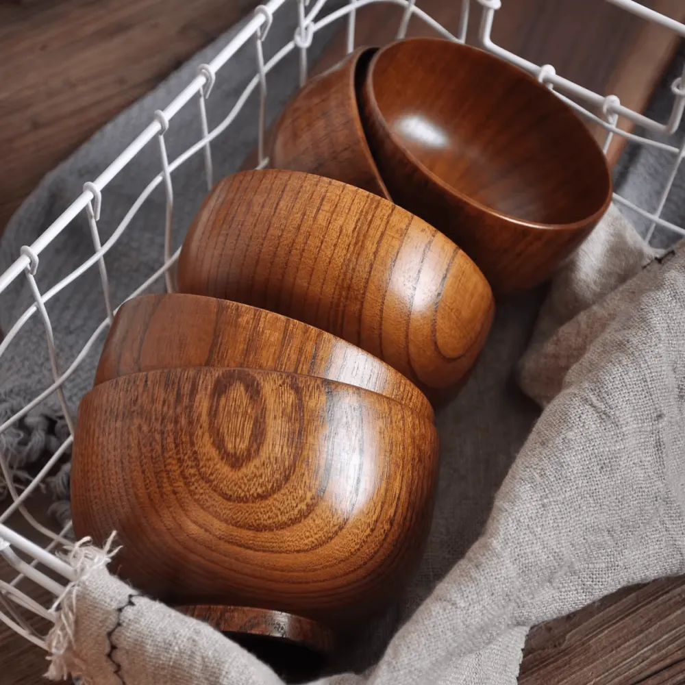 Jujube Wood Serving Bowl Set