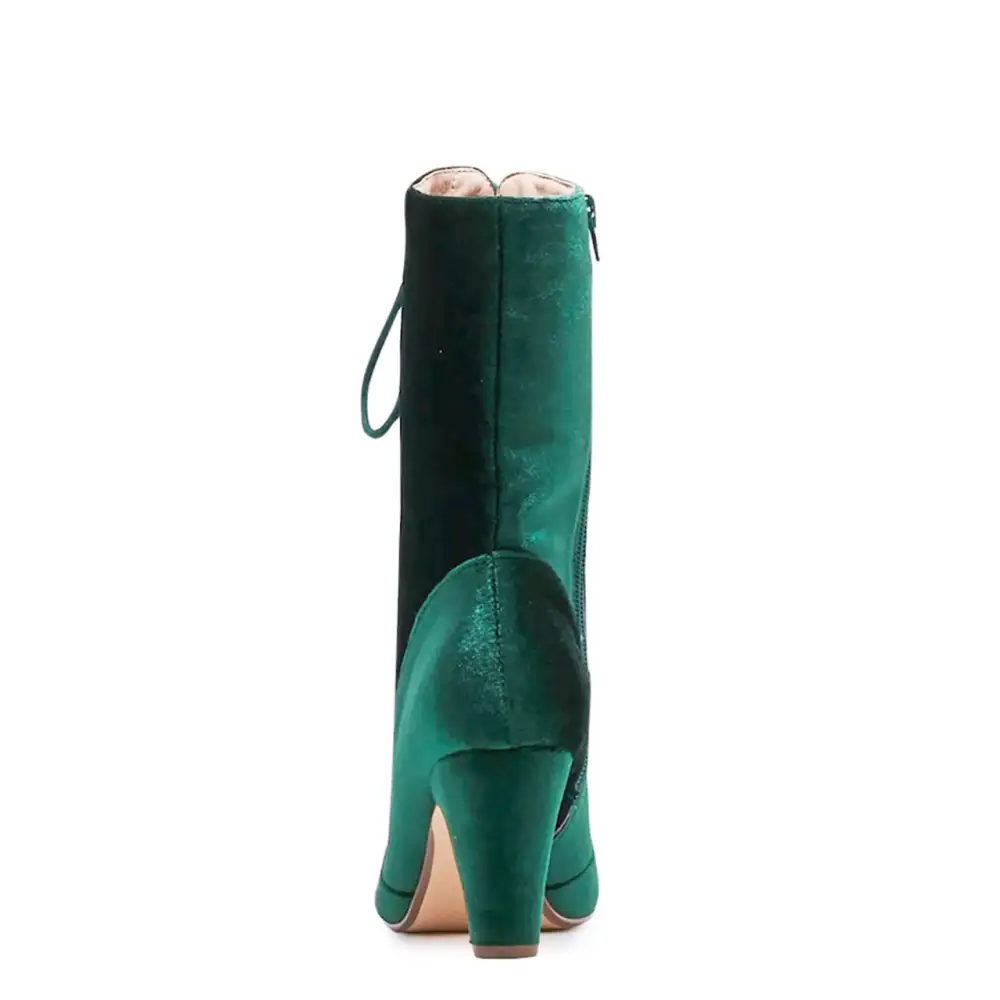 Velvet Victorian Ankle Boots