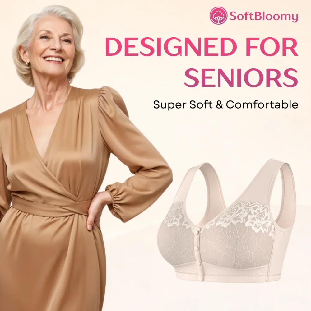 Easy-On Front Closure Cotton Comfort Shaping Bra for Seniors