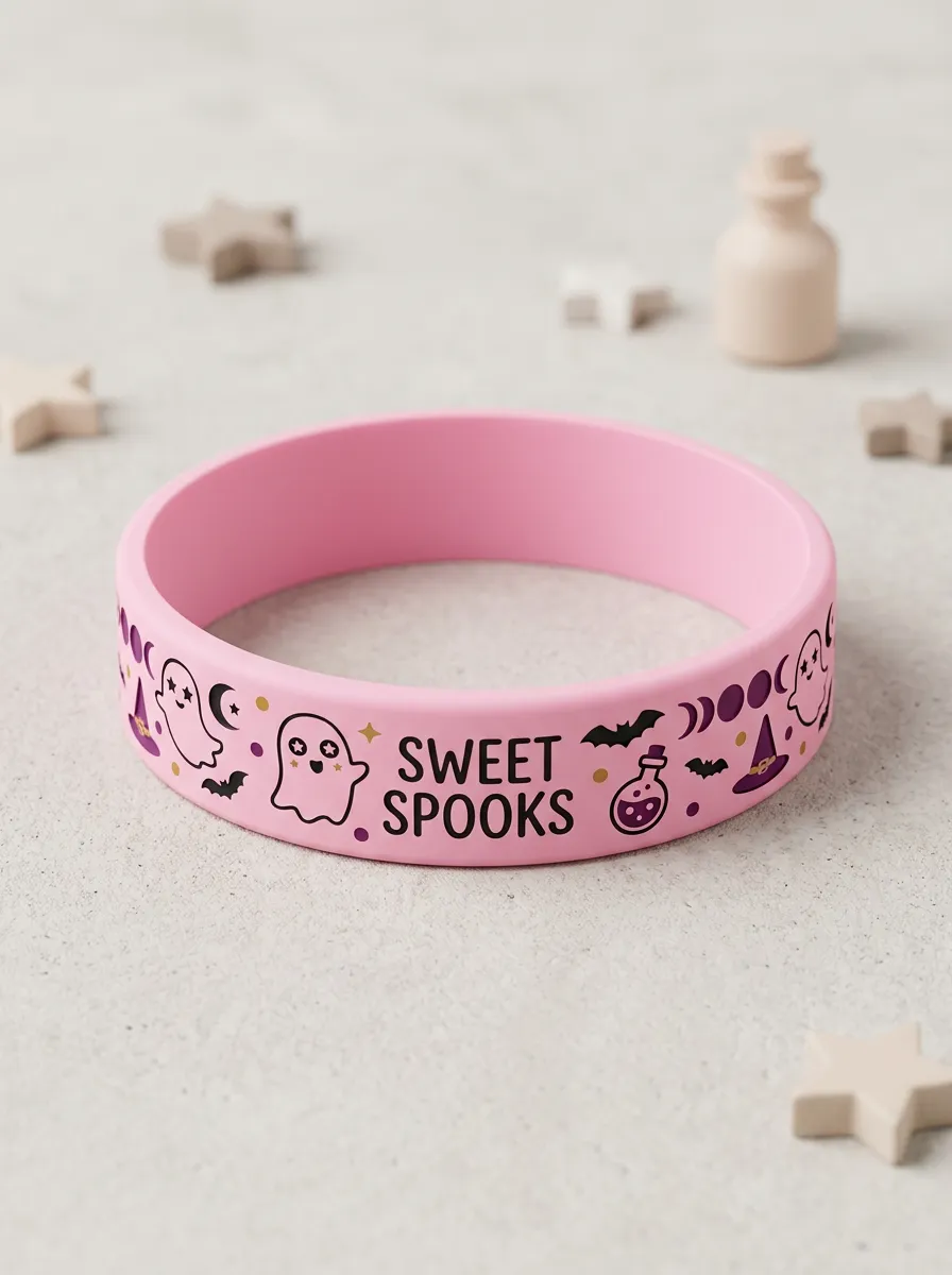 Moonlit Ghost Sweet-Spooks Halloween Graphic Wristband
