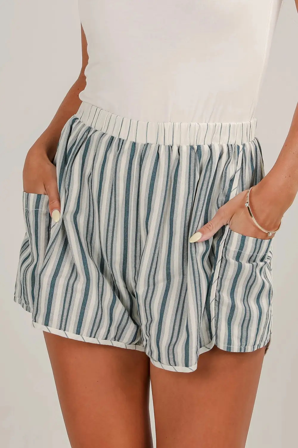 Elastic Rise Cargo Pocket Shorts