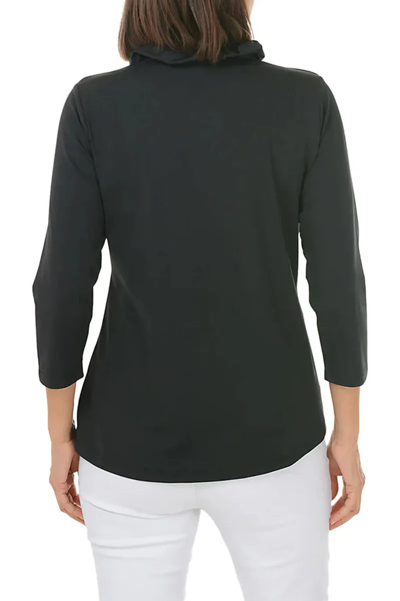 Daily Solid Ruffle Neck Top