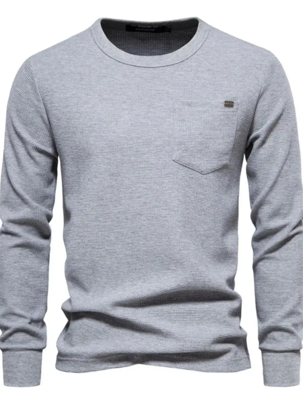 Relaxed Waffle Knit Crew Neck Tee