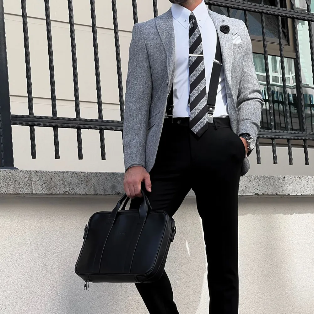 Slim Fit High Quality Mono Collar Knitted Blazer