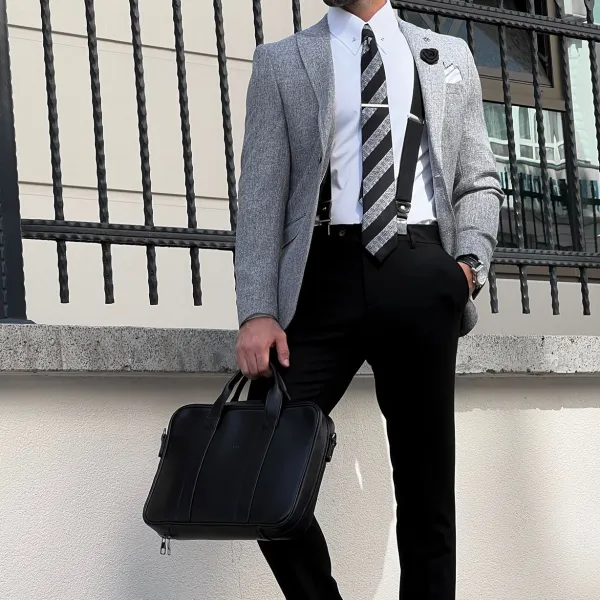 Slim Fit High Quality Mono Collar Knitted Blazer