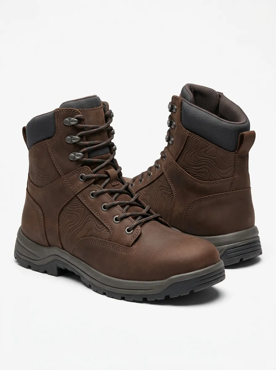 Unisex Graphic Outdoor Enthusiast Topographic Pattern Print Work Boots