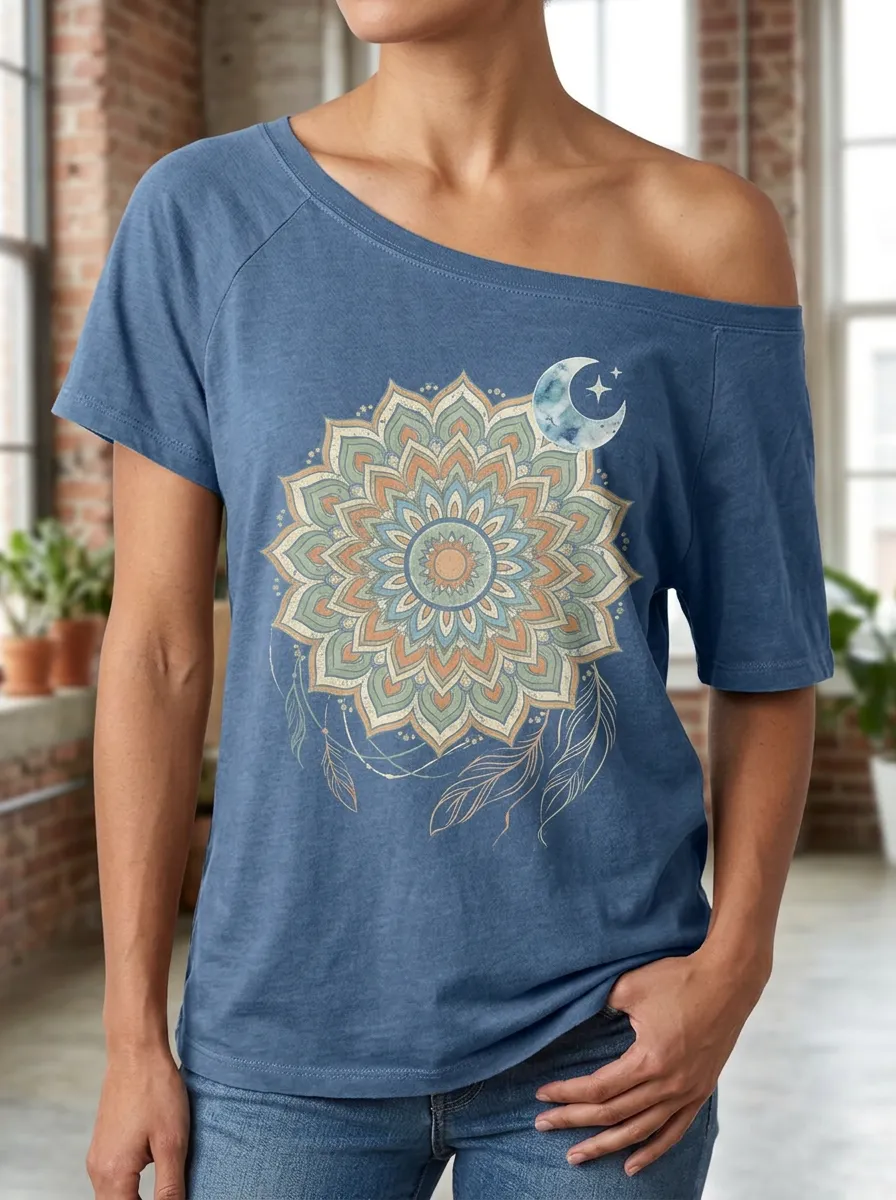 Boho Mandala Moon T-Shirt