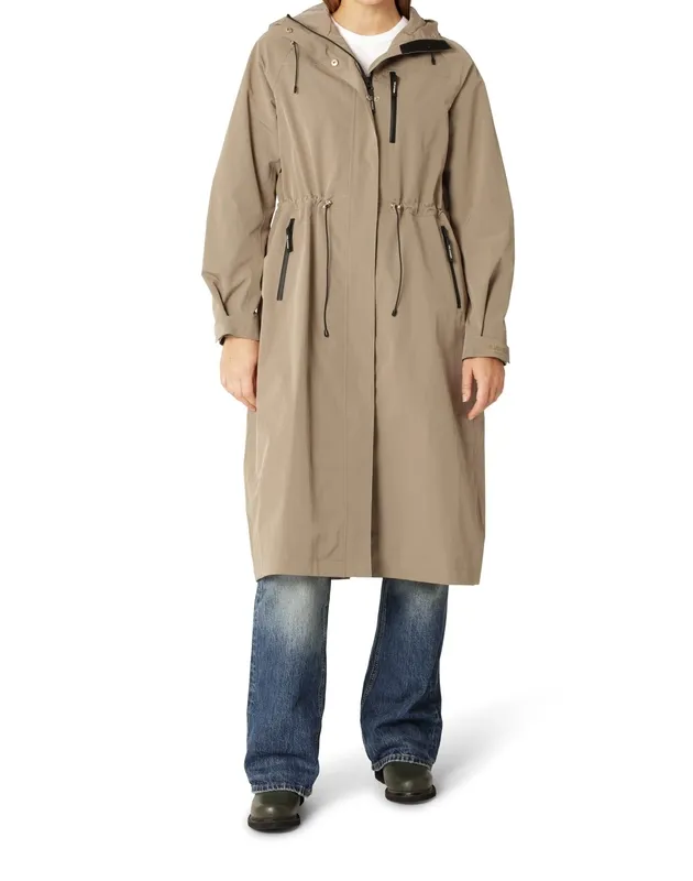 Waterproof Hooded Button-Front Jacket
