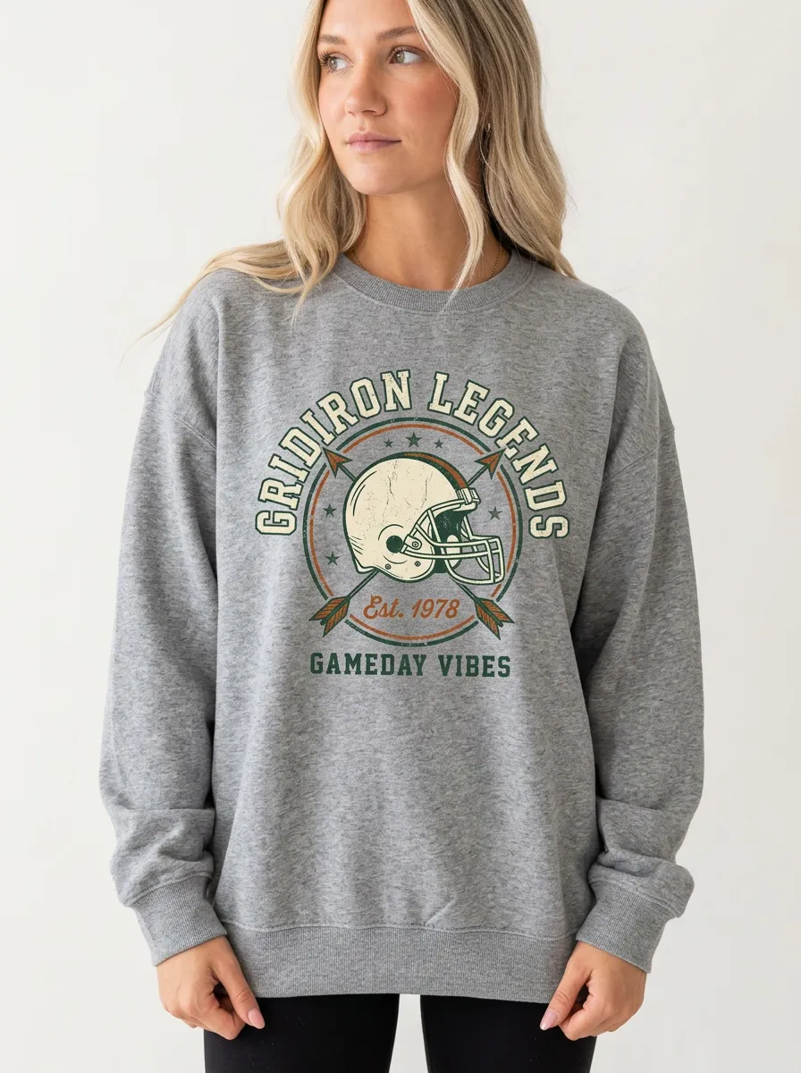 Women's Football Lover Gridiron Legends Helmet Arrow Graphic Sweatshirt