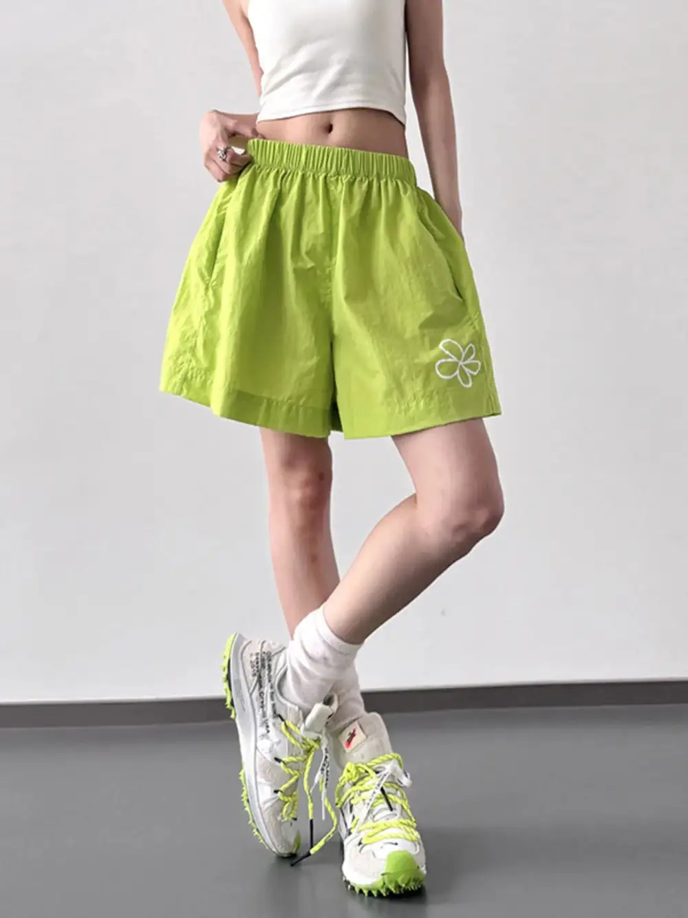Polyester Elastic Waist Shorts