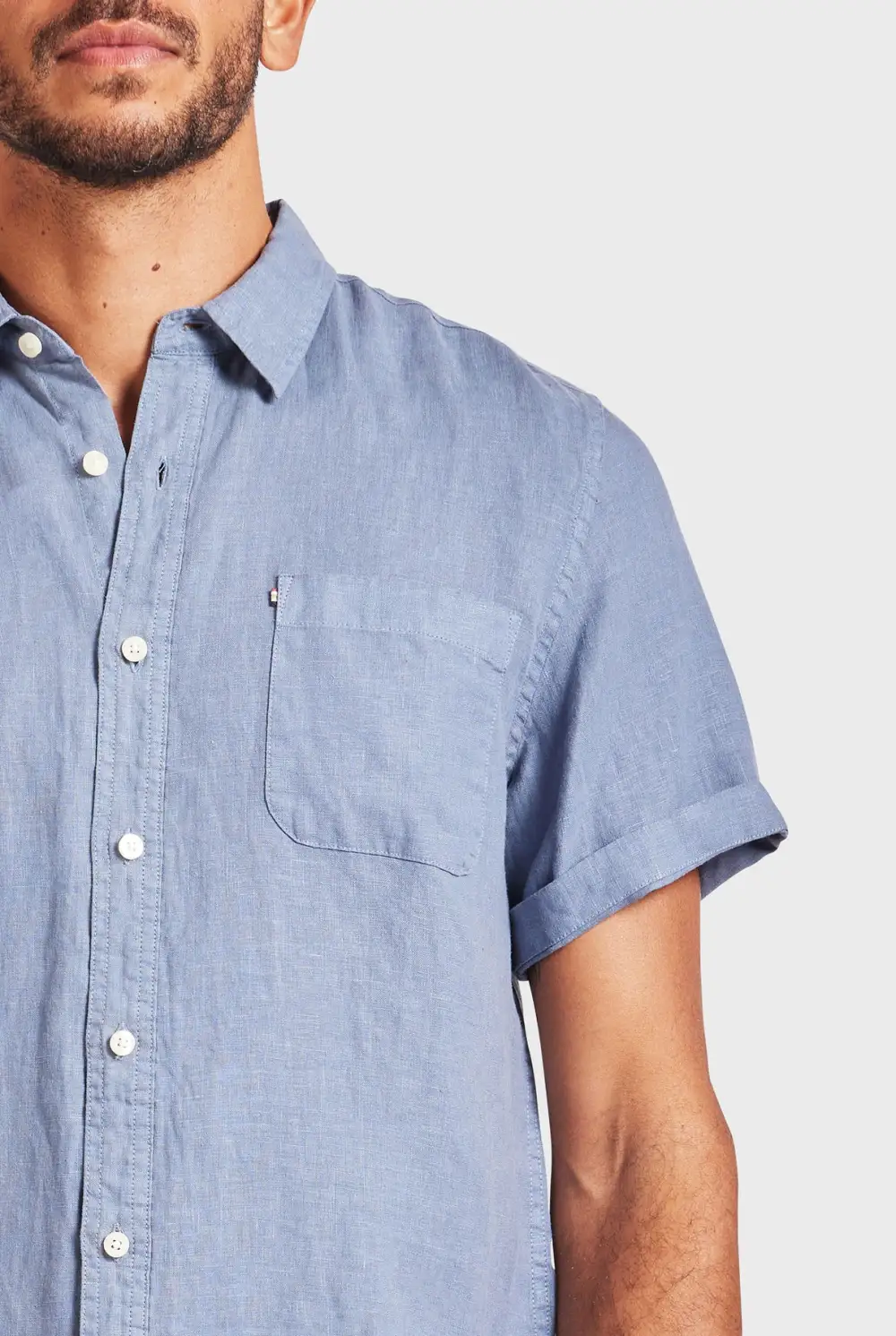 Linen SS Shirt-Dutch blue