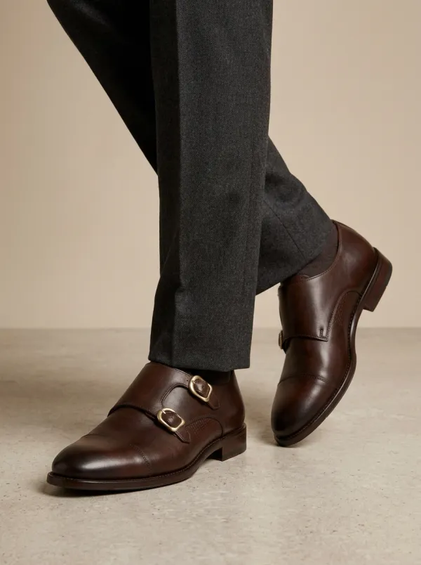 Men's Easygoing Classic Business Leather Double Monk Strap Shoes