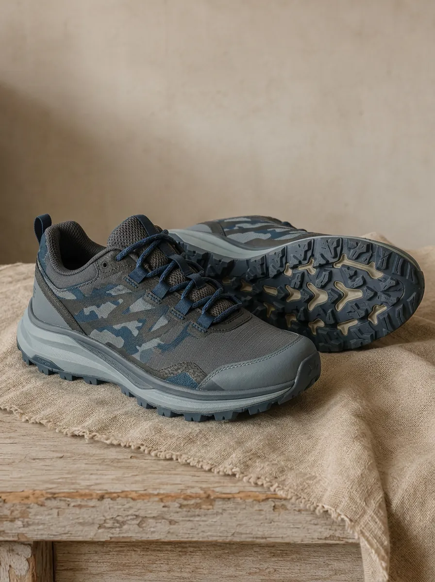 Women's Outdoor Hiking Blue Camo Printed Sneakers