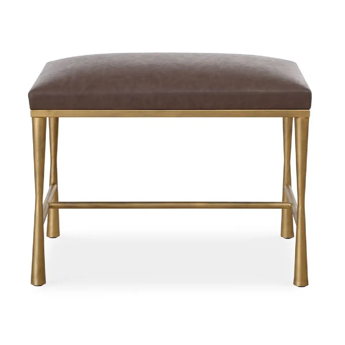 Modern Leather Accent Bench