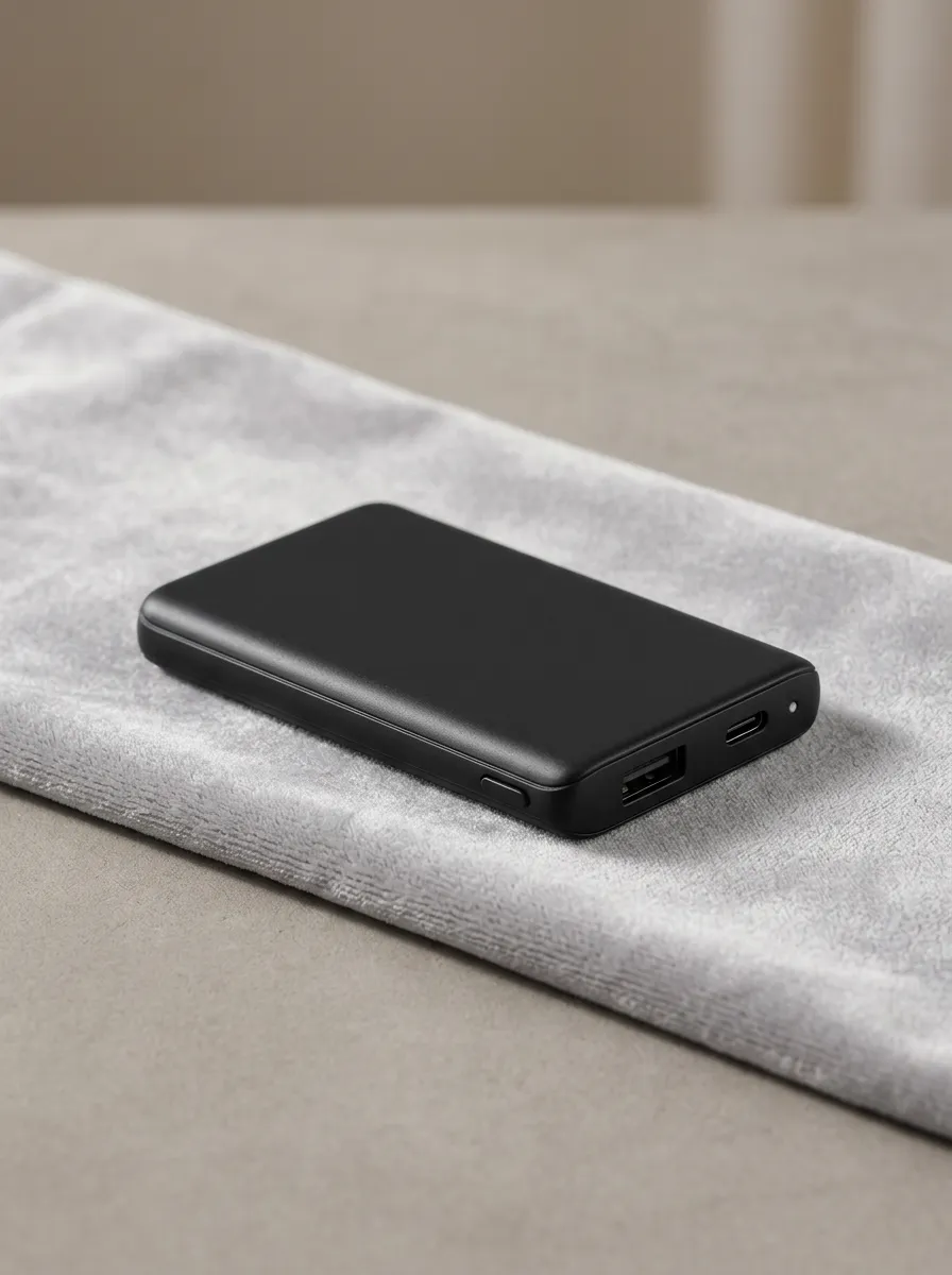 Matte Black Minimalist Portable Power Bank