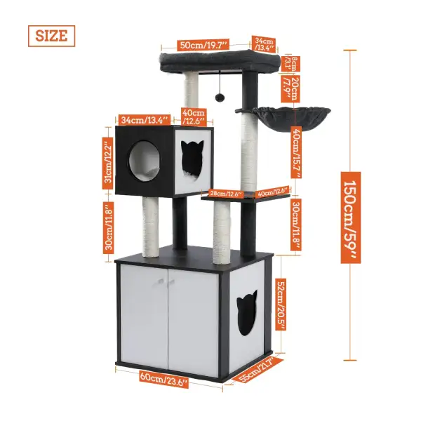 Medium-Sized Cat Tree With Multiple Components