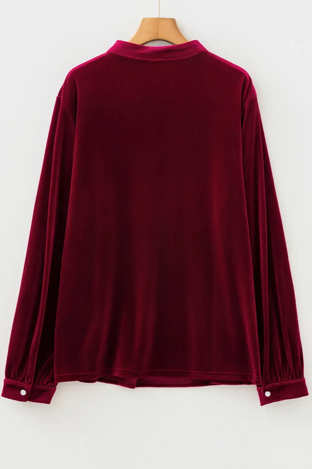Button Front Long Sleeve Asymmetric Hem Blouse
