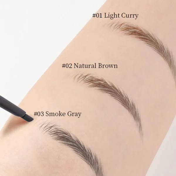 Dual-ended Waterproof super Thin Eye Brow Pencil with brush High Quality 3-color Pink Slim Eyebrow Pencil