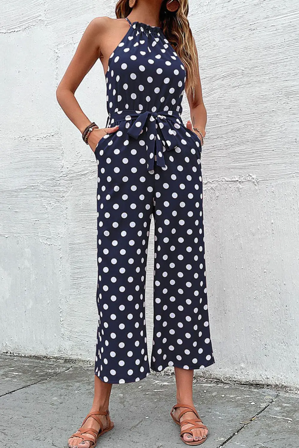 Polka Dot Wide Leg Jumpsuit