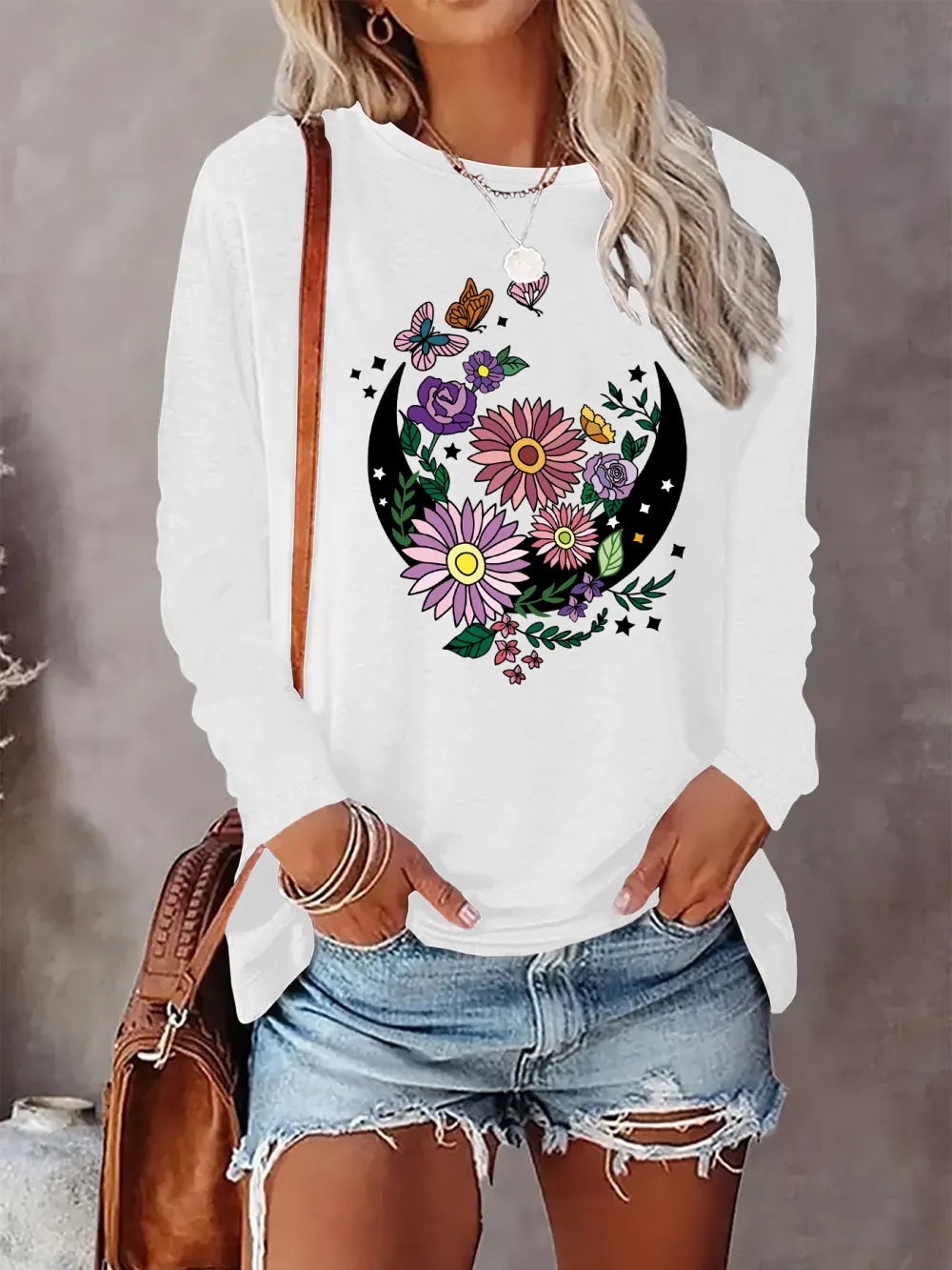 Floral Moon & Butterflies T-Shirt