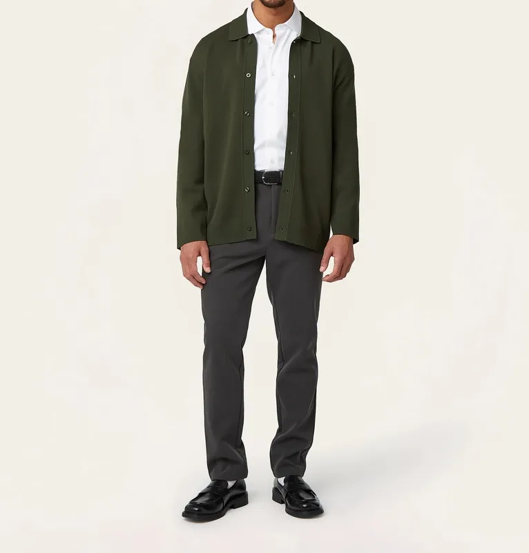 Jacquard Cardigan Dark Green