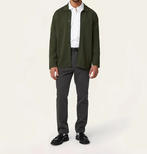 Jacquard Cardigan Dark Green