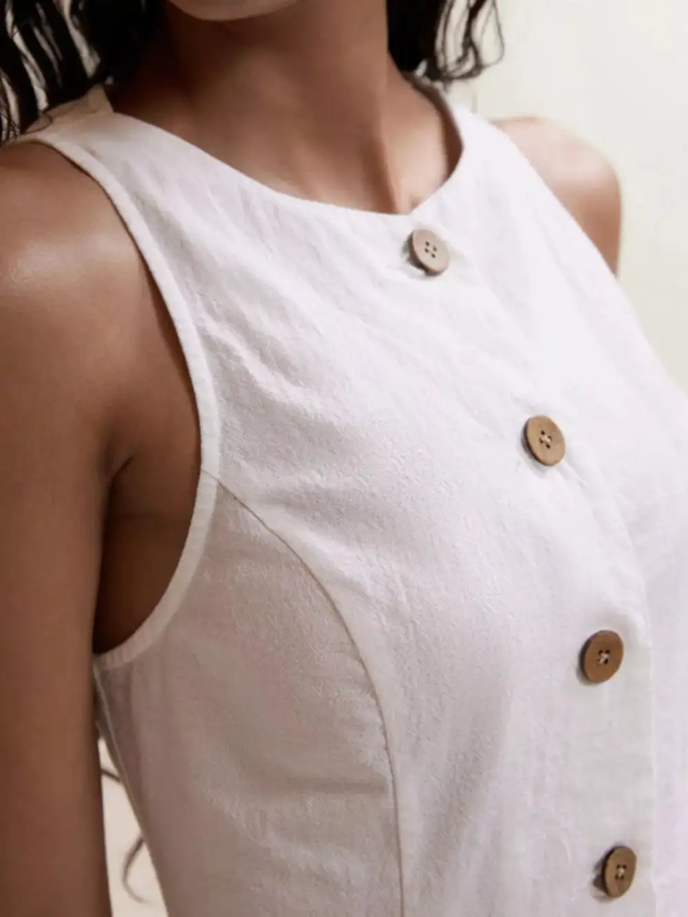 Button Down Sleeveless Top Shorts Set