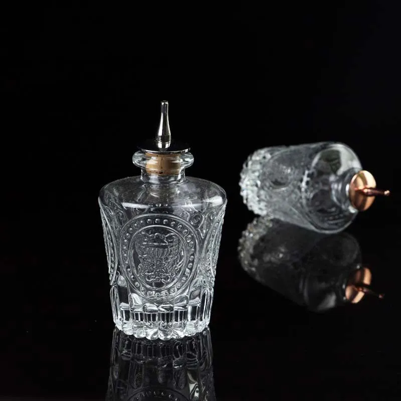 Carved Glass Pour Bottle