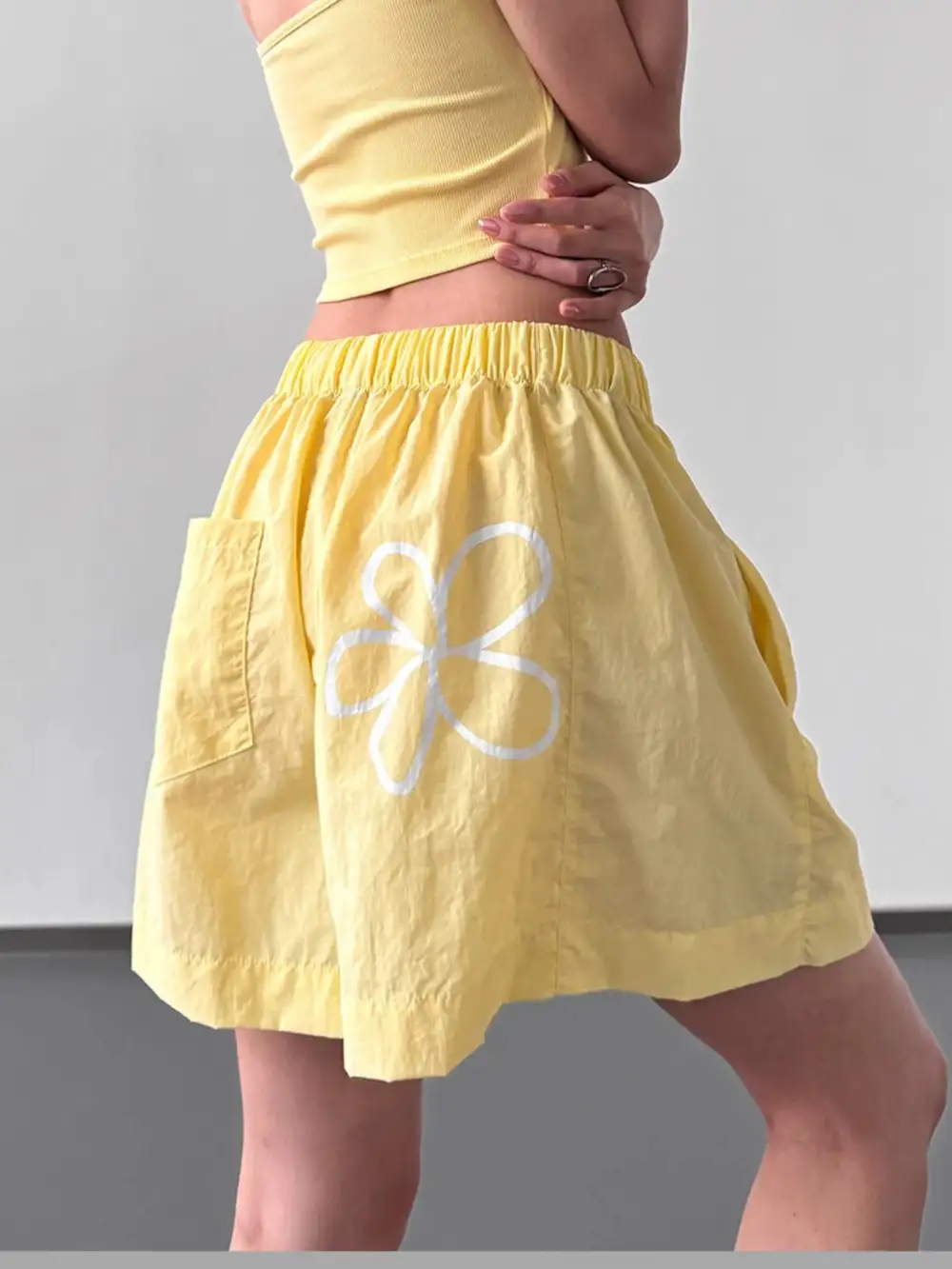 Polyester Elastic Waist Shorts