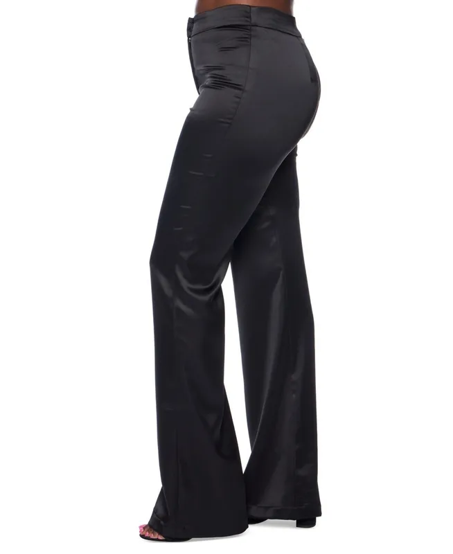 Satin Wide Leg Pocket Pants