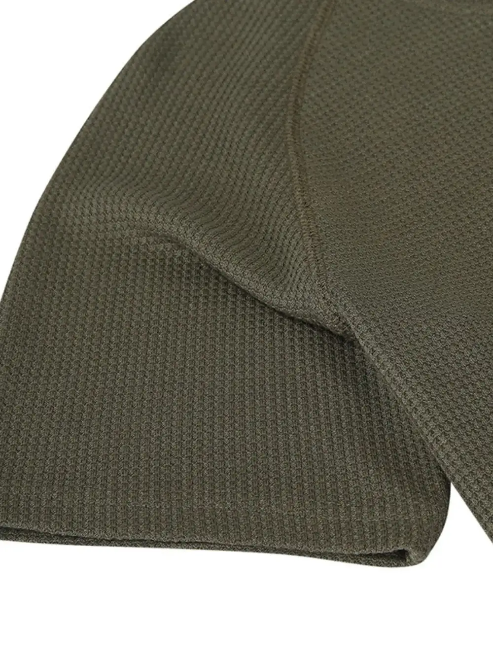 Relaxed Waffle Knit Henley Tee
