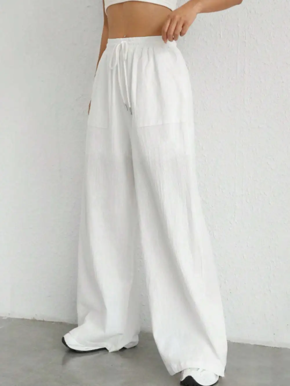 Drawstring Wide Leg Pants Edit 7