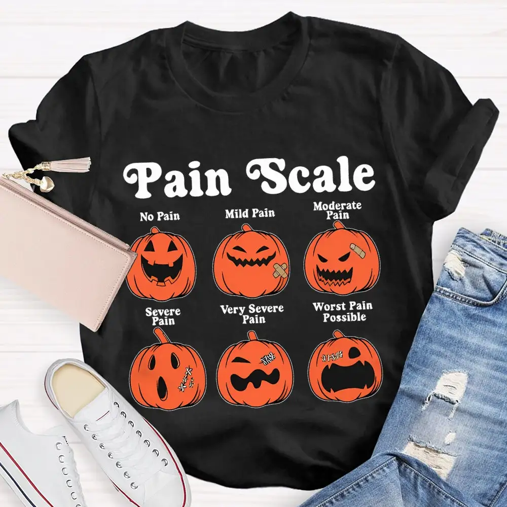 Pain Scale No Pain Mild Pain Moderate Pumpkin T-Shirt