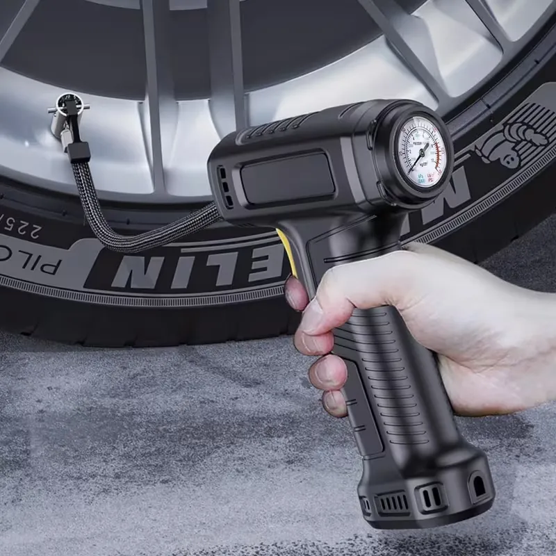 Handheld Tire Inflator Gun with Pressure Gauge