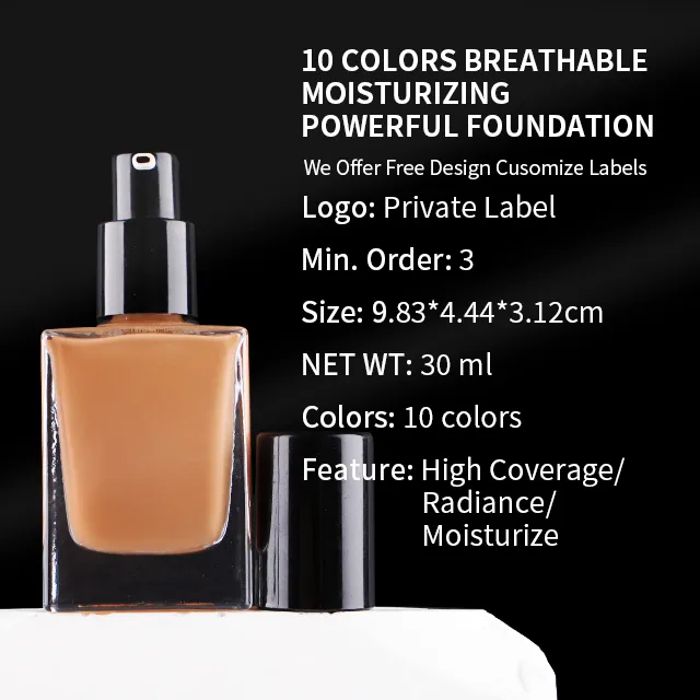 Colorful Liquid Foundation Makeup Waterproof and Matte Foundation Full Coverage Waterproof