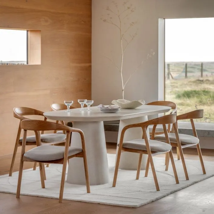 Linen Oval Table