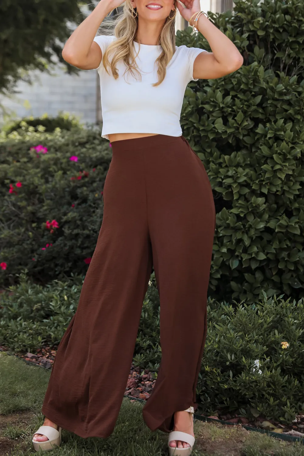 Slight Stretch Wide Leg Pants