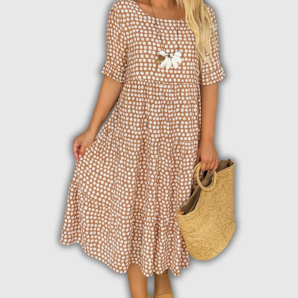 Short Sleeve Relaxed Midi Dress