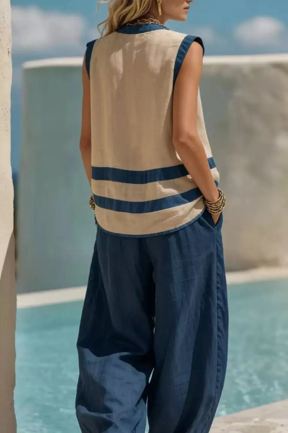 Sleeveless Top Wide Leg Pants Set