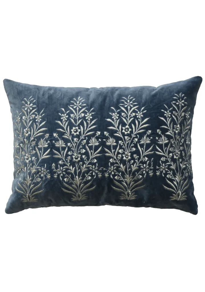 Artisan Embroidered Velvet Decorative Cushion Cover