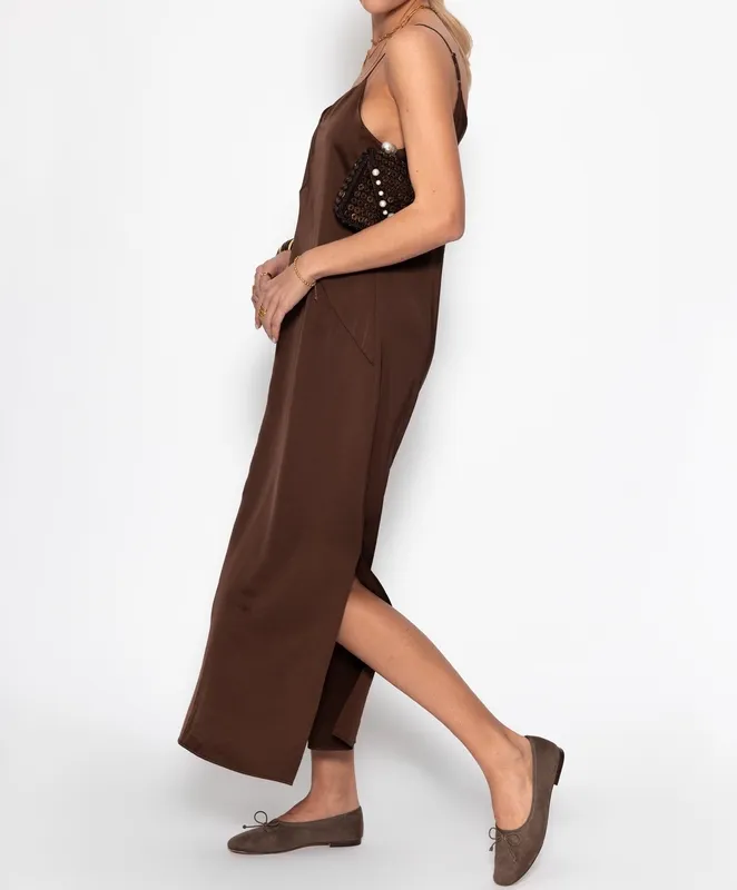 Dark Brown Satin Dress