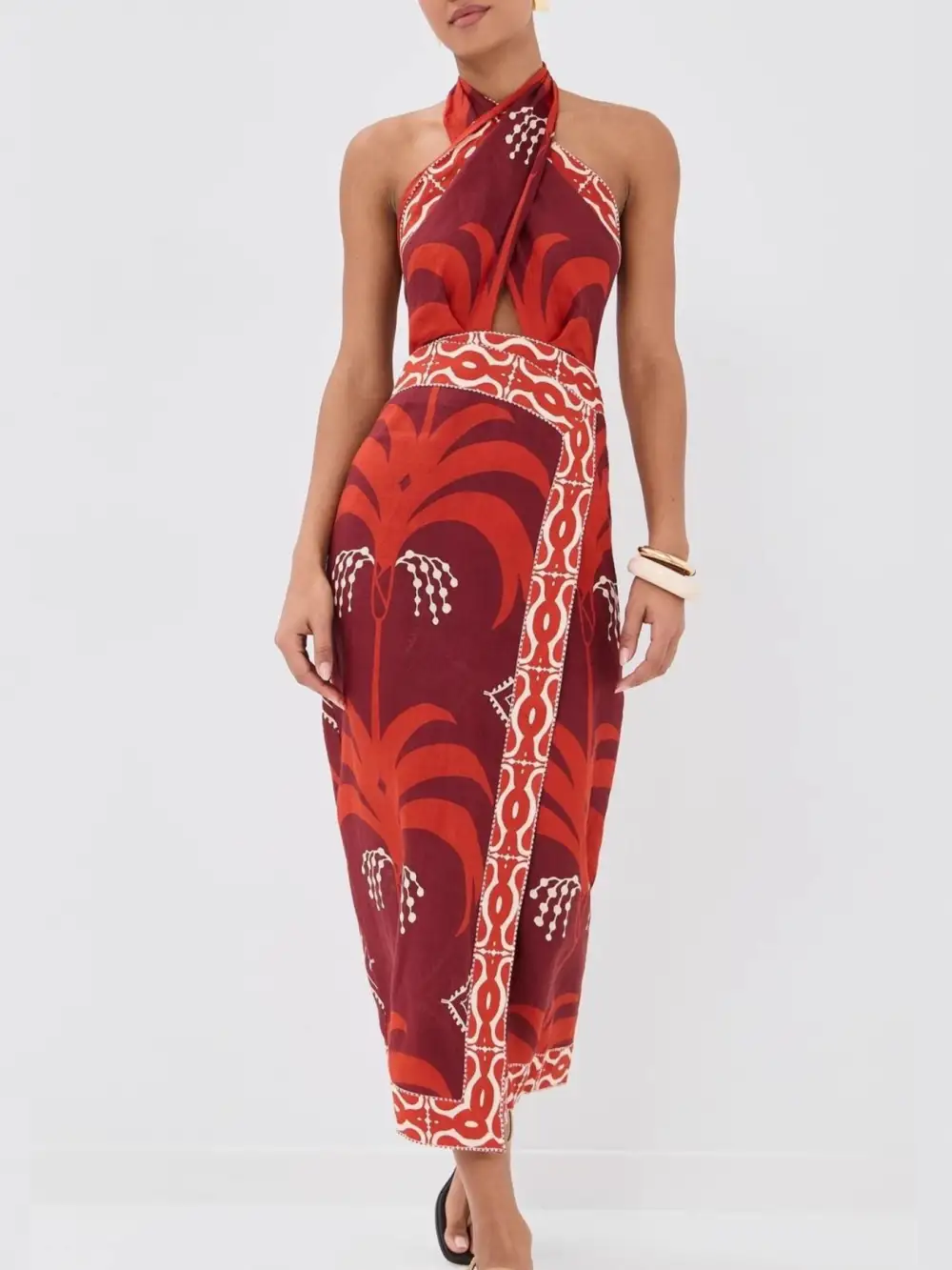 Wrap Halter Casual Dress