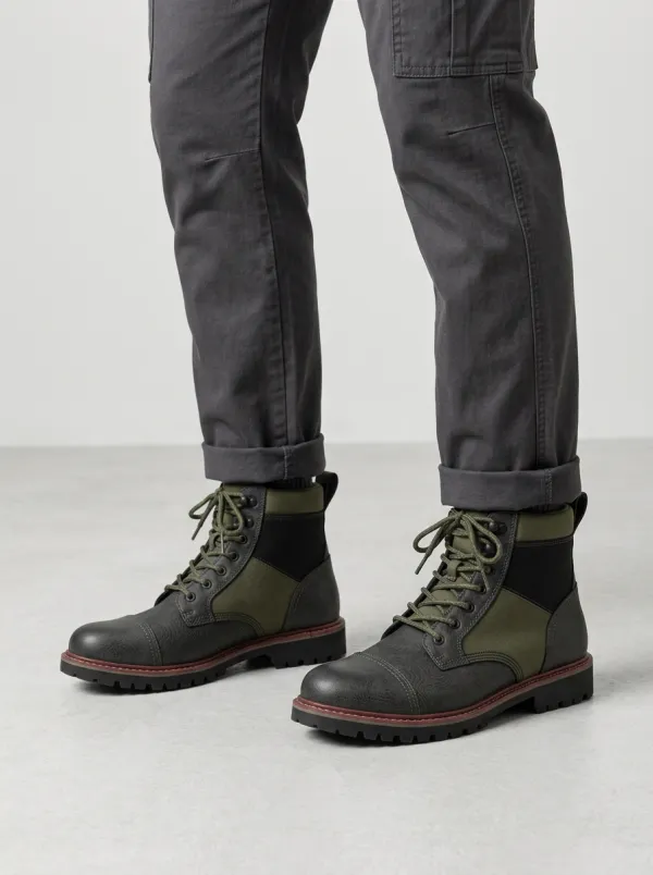 Unisex Everyday Outdoor Adventure Topographic Print Work Boots