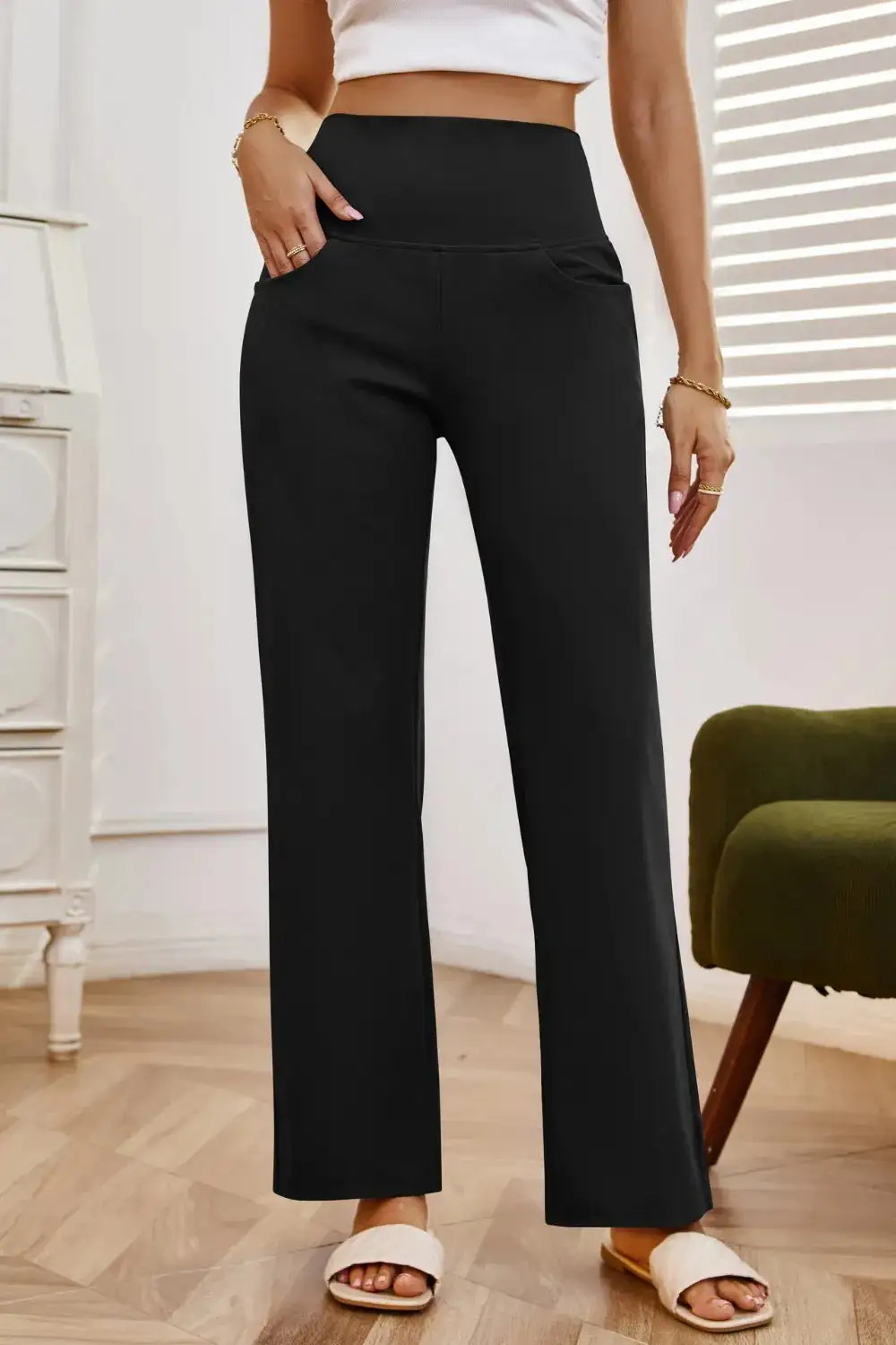 Modern High Waist Wide Leg Pants