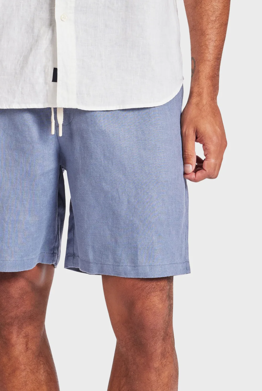 Minimalist Solid Linen Blend Casual Everyday Shorts