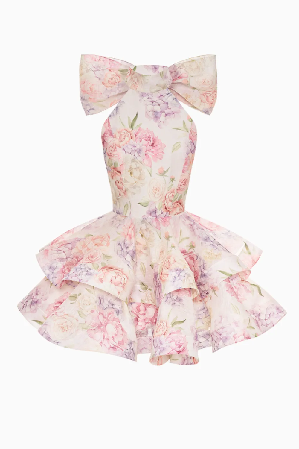 Abrielle Floral Halter Neck Mini Dress
